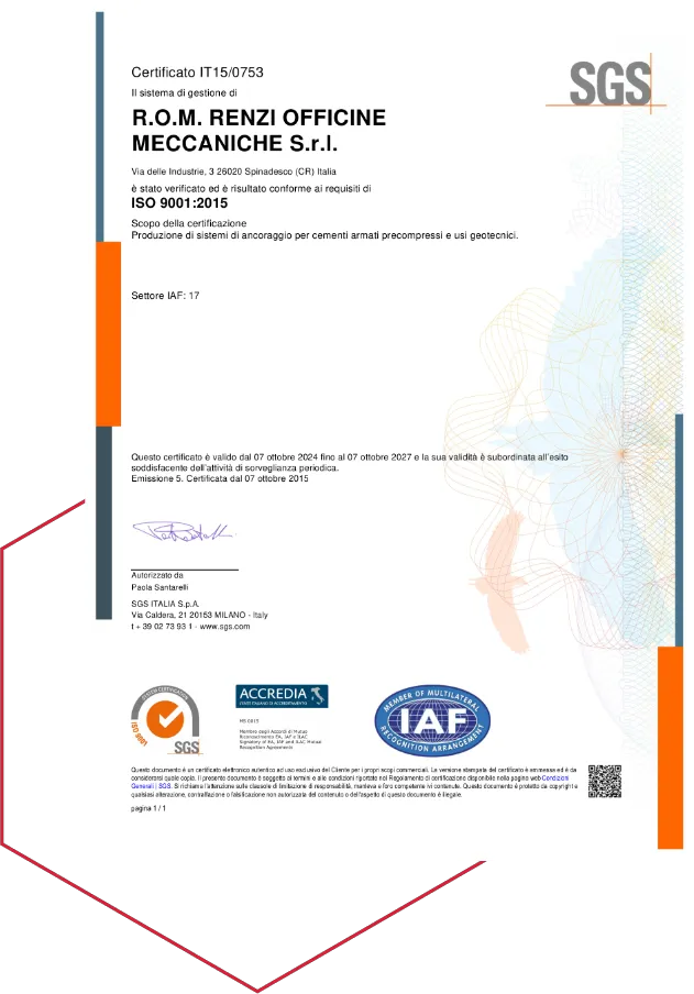 Certificazione ISO 9001 / UNI EN ISO 9001:2015